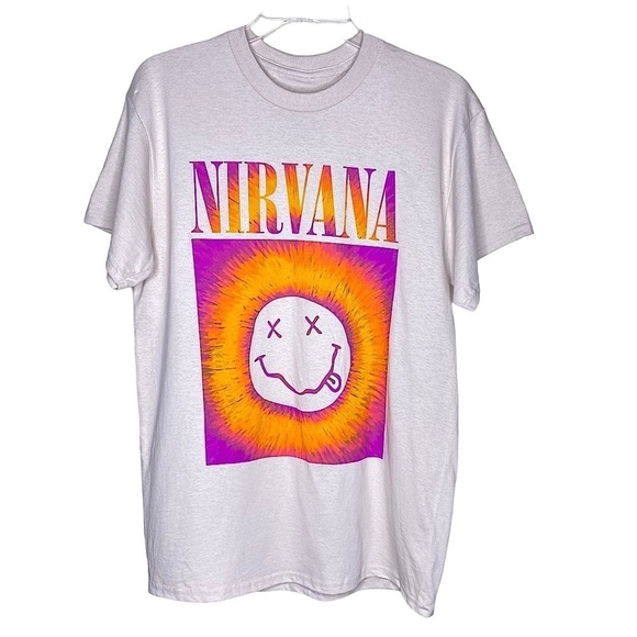 Nirvana Smiley Face Graphic T-Shirt Y2k Nwot Size M - Picture 1 of 7